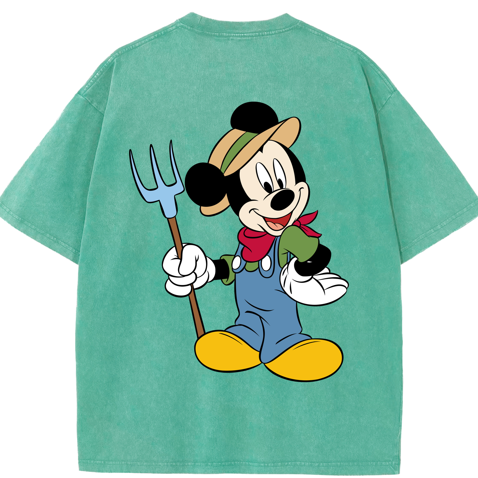 （画像用） ミッキーマウス Mickey Mouse 綿100% ヴィンテージ風 半袖Tシャツ（背面プリント）
